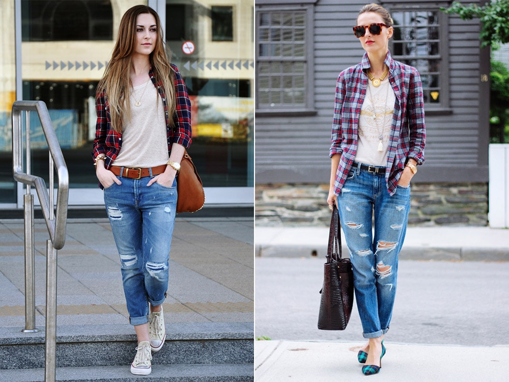 Рваные джинсы-бойфренды (40 фото): с чем носить дырявые джинсы-бойфренды с дырками