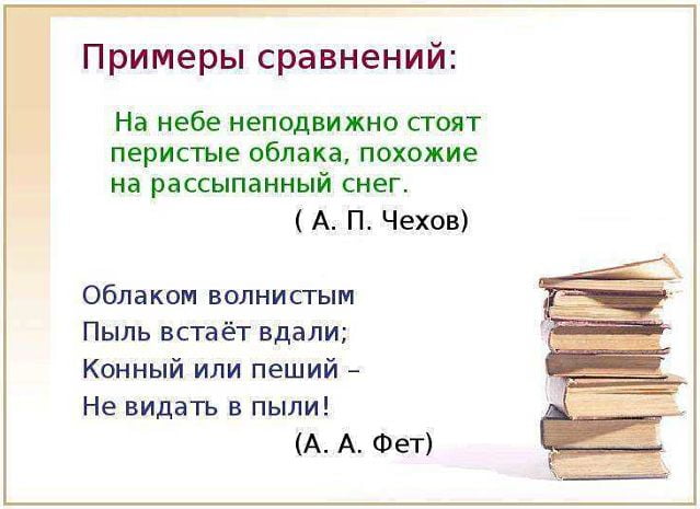 Что такое сравнение в русском языке и литературе?