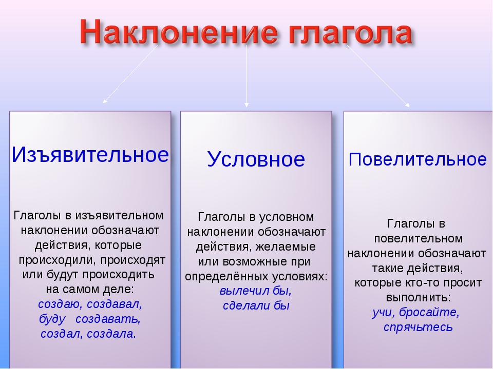 Наклонение глагола: изъявительное, условное и повелительное | русский язык