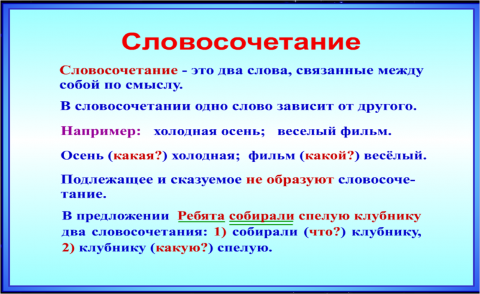 Конспект "словосочетание" - учительpro