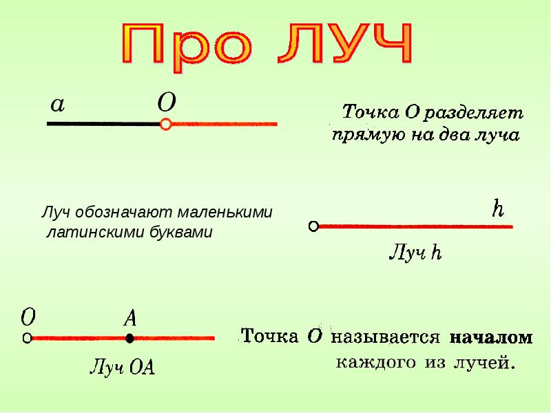 Точка, линия, прямая, луч, отрезок, ломанная | математика (геометрия) — примеры