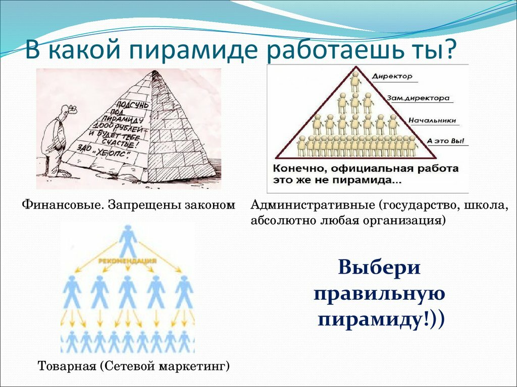 Финансовая пирамида - отличие сетевого маркетинга от финансовой пирамиды