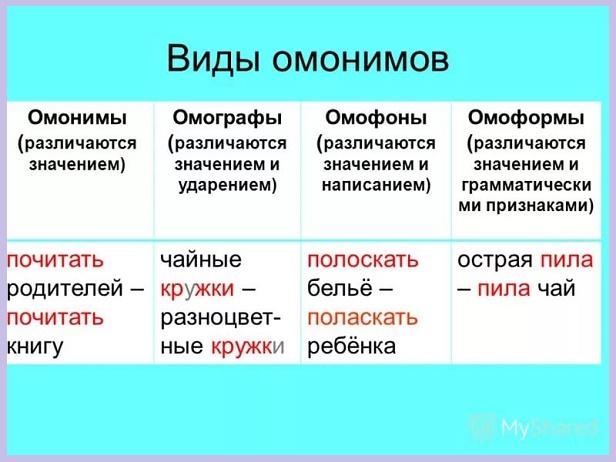 Омографы - это... (25 примеров омографов) - помощник для школьников спринт-олимпик.ру