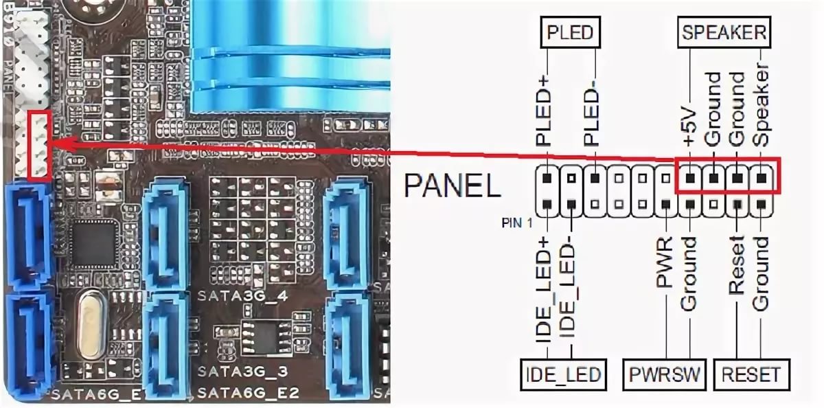 Asus p8h61 подключение передней панели