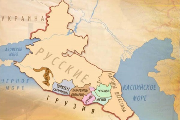 Физическая карта кавказа крупным планом